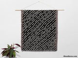 Hand Drawn Lines Black and White Monochrome Woven Throw Blanket and Tapestry