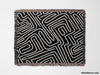 Hand Drawn Maze Black and White Monochrome Woven Throw Blanket and Tapestry