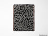 Hand Drawn Maze Black and White Monochrome Woven Throw Blanket and Tapestry