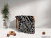 Hand Drawn Maze Black and White Monochrome Woven Throw Blanket and Tapestry