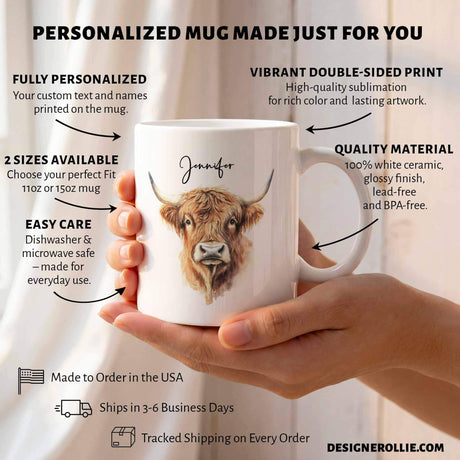 Highland Cow Custom Mug