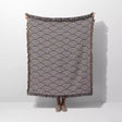 Japanese Wave Pattern Black And White Woven Throw Blanket and Tapestry - DesignerOllie.com