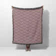 Japanese Wave Pattern Red Woven Throw Blanket and Tapestry - DesignerOllie.com