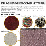 Japanese Wave Red Pattern Woven Throw Blanket and Tapestry - DesignerOllie.com
