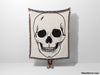 Large Skull Black and White Woven Throw Blanket