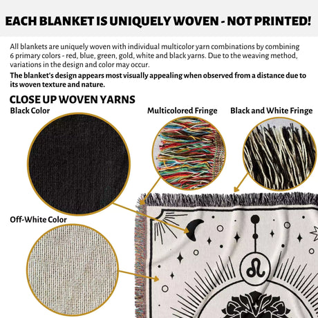 Leo Zodiac Blanket, Unique Birthday Gift Idea for Women and Men - DesignerOllie.com