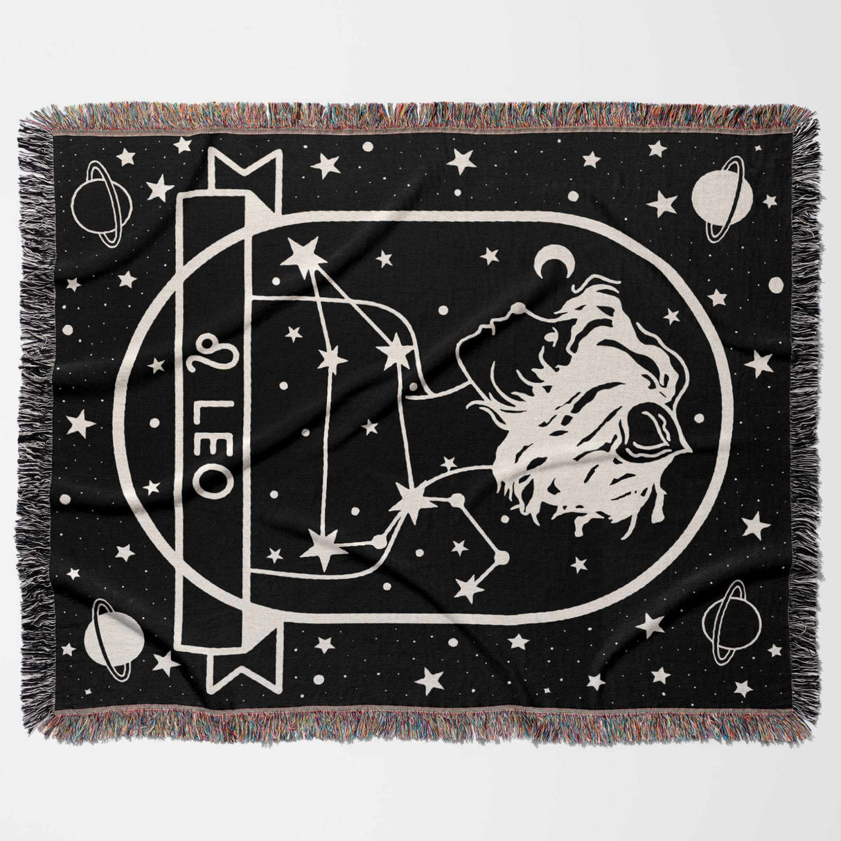 Leo Zodiac Sign Astrology Woman Woven Throw Blanket Tapestry