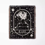 Leo Zodiac Sign Astrology Woman Woven Throw Blanket Tapestry - DesignerOllie.com