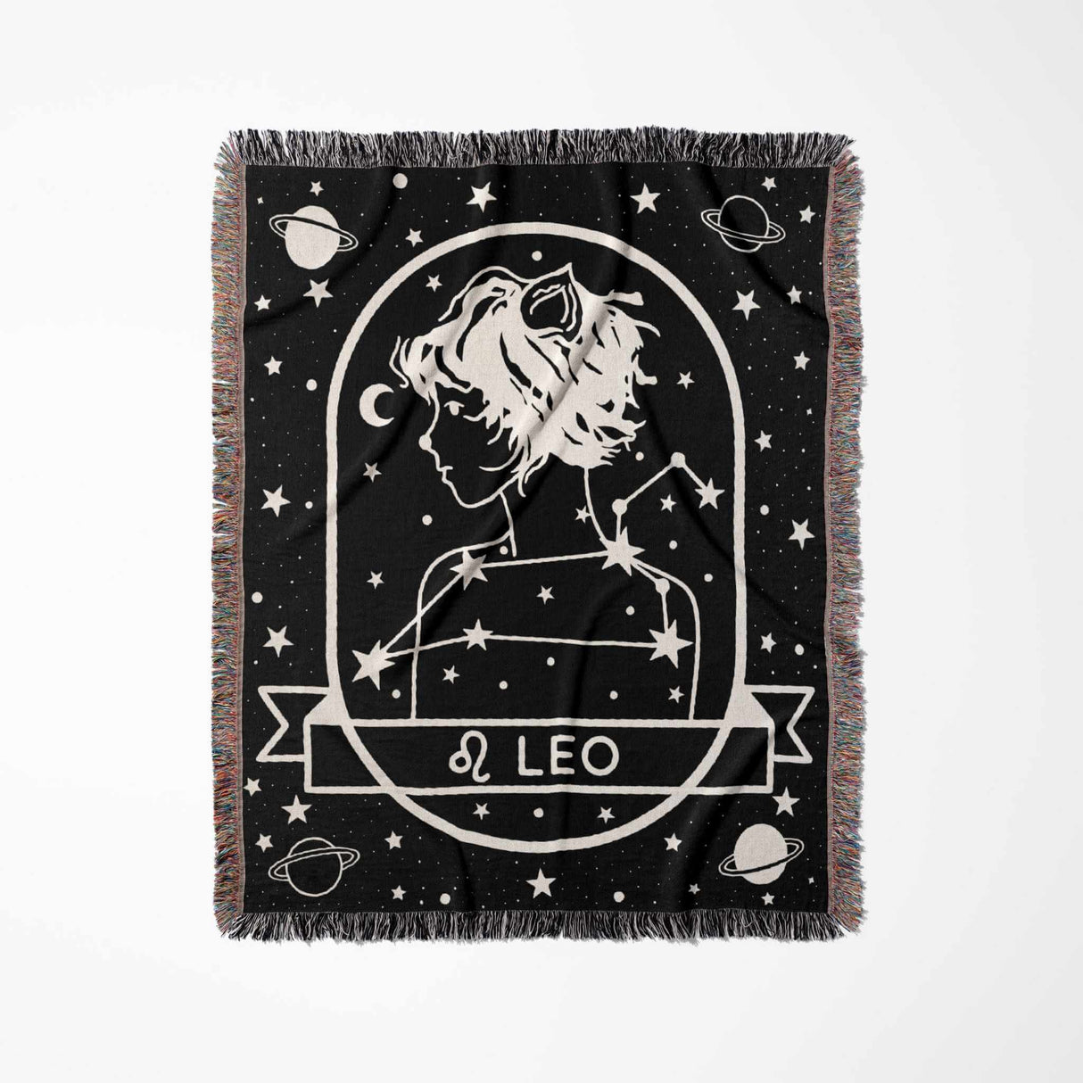 Leo Zodiac Sign Astrology Woman Woven Throw Blanket Tapestry