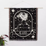Leo Zodiac Sign Astrology Woman Woven Throw Blanket Tapestry - DesignerOllie.com
