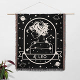 Leo Zodiac Sign Astrology Woman Woven Throw Blanket Tapestry