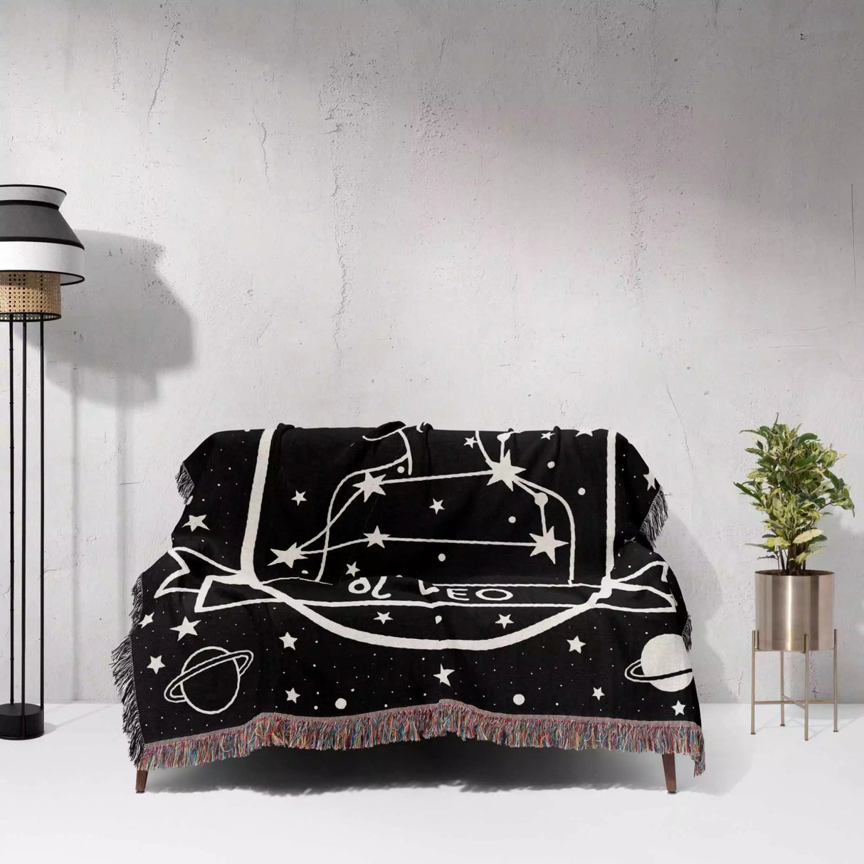 Leo Zodiac Sign Astrology Woman Woven Throw Blanket Tapestry - DesignerOllie.com