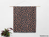 Leopard Animal Print Blue and Light Red Woven Throw Blanket and Tapestry