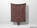 Leopard Animal Print Red and Light Red Woven Throw Blanket and Tapestry