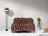 Leopard Animal Print Red and Light Red Woven Throw Blanket and Tapestry