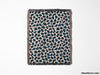 Leopard Print Black and Blue Woven Throw Blanket and Tapestry