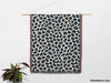 Leopard Print Black and Blue Woven Throw Blanket and Tapestry