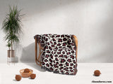 Leopard Print Black and Bordeaux Woven Throw Blanket and Tapestry