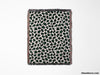 Leopard Print Black and Forest Green Woven Throw Blanket and Tapestry