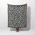 Leopard Print Black and Forest Green Woven Throw Blanket and Tapestry - DesignerOllie.com