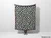 Leopard Print Black and Forest Green Woven Throw Blanket and Tapestry