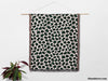 Leopard Print Black and Forest Green Woven Throw Blanket and Tapestry