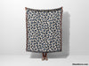 Leopard Print Black and Light Blue Woven Throw Blanket and Tapestry