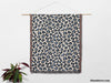 Leopard Print Black and Light Blue Woven Throw Blanket and Tapestry