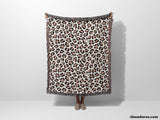 Leopard Print Black and Light Brown Woven Throw Blanket and Tapestry