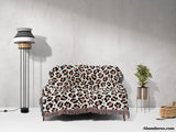 Leopard Print Black and Light Brown Woven Throw Blanket and Tapestry