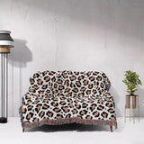 Leopard Print Black and Light Brown Woven Throw Blanket and Tapestry - DesignerOllie.com