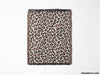 Leopard Print Black and Light Red Woven Throw Blanket and Tapestry