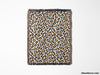 Leopard Print Black and Orange Woven Throw Blanket and Tapestry