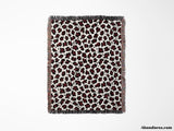 Leopard Print Black and Red Woven Throw Blanket and Tapestry