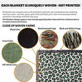 Leopard Print Woven Black and Light Green Throw Blanket and Tapestry - DesignerOllie.com