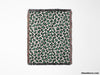 Leopard Print Woven Black and Light Green Throw Blanket and Tapestry