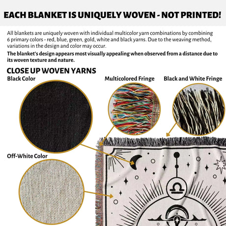 Libra Zodiac Blanket, Unique Birthday Gift Idea for Women and Men - DesignerOllie.com