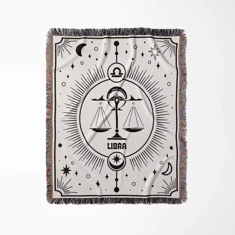 Libra Zodiac Blanket, Unique Birthday Gift Idea for Women and Men - DesignerOllie.com