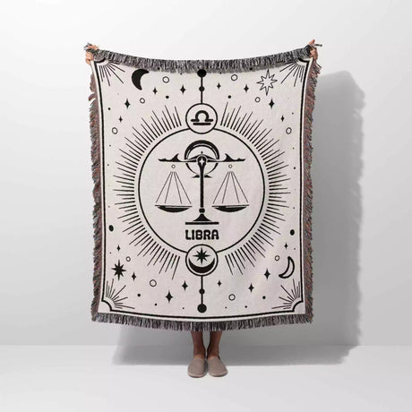 Libra Zodiac Blanket, Unique Birthday Gift Idea for Women and Men - DesignerOllie.com