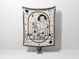 Libra Zodiac Sign Astrology Woman Woven Throw Blanket and Tapestry Blanket