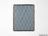 Luxe Triangle Geometric Pattern Blue Woven Throw Blanket and Tapestry