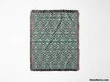 Luxe Triangle Geometric Pattern Forest Green Woven Throw Blanket and Tapestry