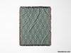 Luxe Triangle Geometric Pattern Forest Green Woven Throw Blanket and Tapestry