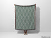 Luxe Triangle Geometric Pattern Forest Green Woven Throw Blanket and Tapestry