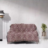 Luxe Triangle Geometric Pattern Red Woven Throw Blanket and Tapestry - DesignerOllie.com