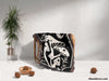 Magic Mushroom Black and White Monochrome Woven Throw Blanket and Tapestry