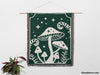 Magic Mushroom Forest Green Woven Throw Blanket