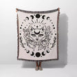 Magic and Celestial Cat with Moon Phases Woven Throw Blanket - DesignerOllie.com