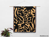 Matisse Black and Orange Woven Throw Blanket and Tapestry