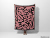 Matisse Coral Black and Lighter Red Woven Throw Blanket and Tapestry